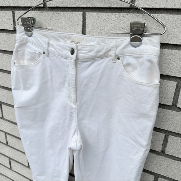 Chico’s Slim Corduroy Pants Ivory White - Picture 4 of 10
